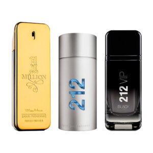 Combo de 3 Parfums pour Hommes – 1 Million, 212 MAN et 212 Black (100 ml chacun)