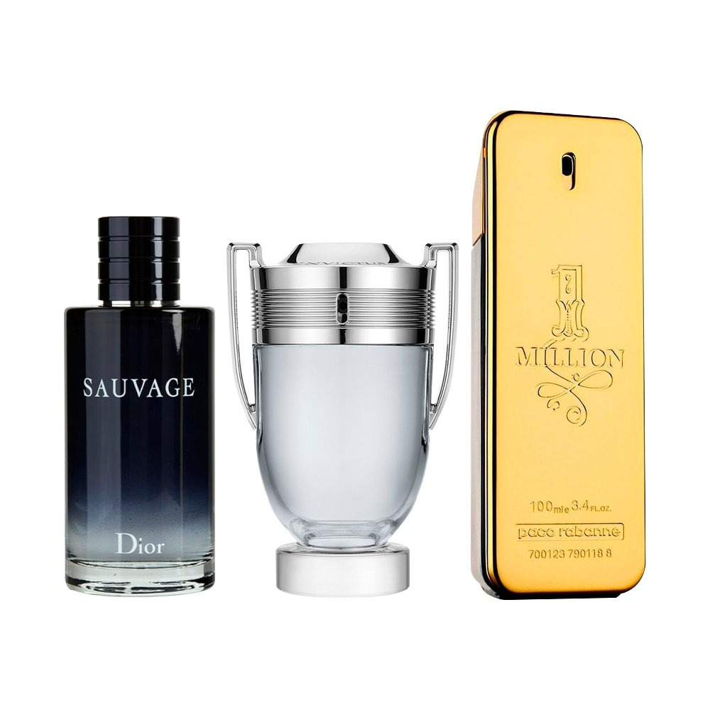 Combo de 3 Parfums pour Hommes – Silver Scent, Azzaro et 212 Black (100 ml chacun)