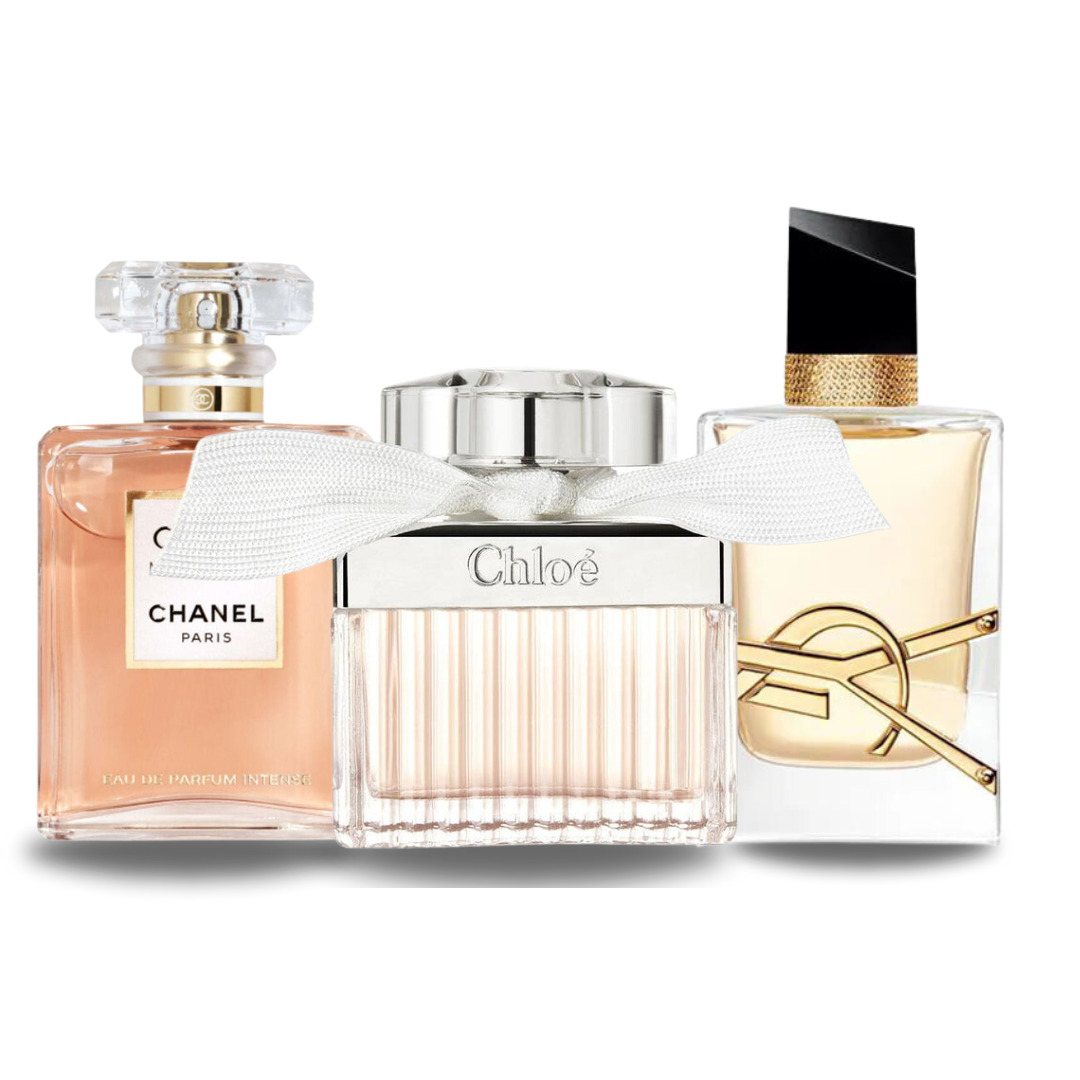 Combo de 3 Parfums pour Femmes – Coco Mademoiselle by Chanel, Libre by Yves Saint Laurent et Chloé Signature (100 ml chacun)