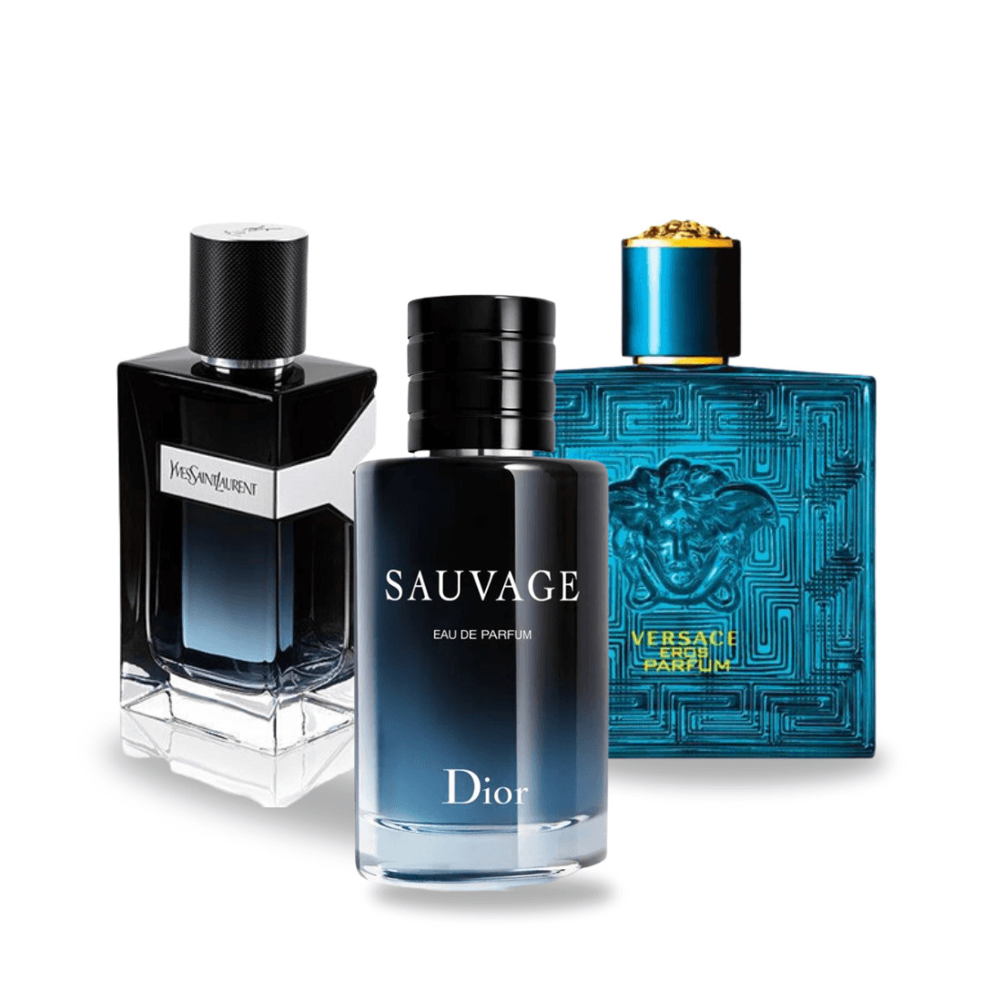 Combo de 3 Parfums pour Femmes – Y by Yves Saint Laurent, Sauvage by Dior et Versace Eros (100 ml chacun)