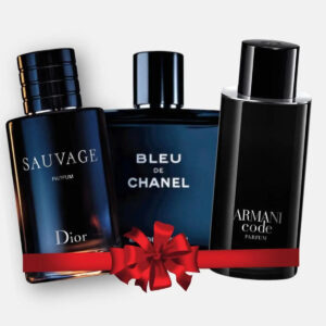 Combo de 3 Parfums pour Hommes – Christian Dior Sauvage Parfum, Bleu de Chanel, Armani Code (Eau de Parfum)