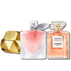 Combo de 3 Parfums pour Femmes – Lady Million by Paco Rabanne, Lancôme La Vie Est Belle et Chanel Coco Mademoiselle (Eau de Parfum 100 ml)
